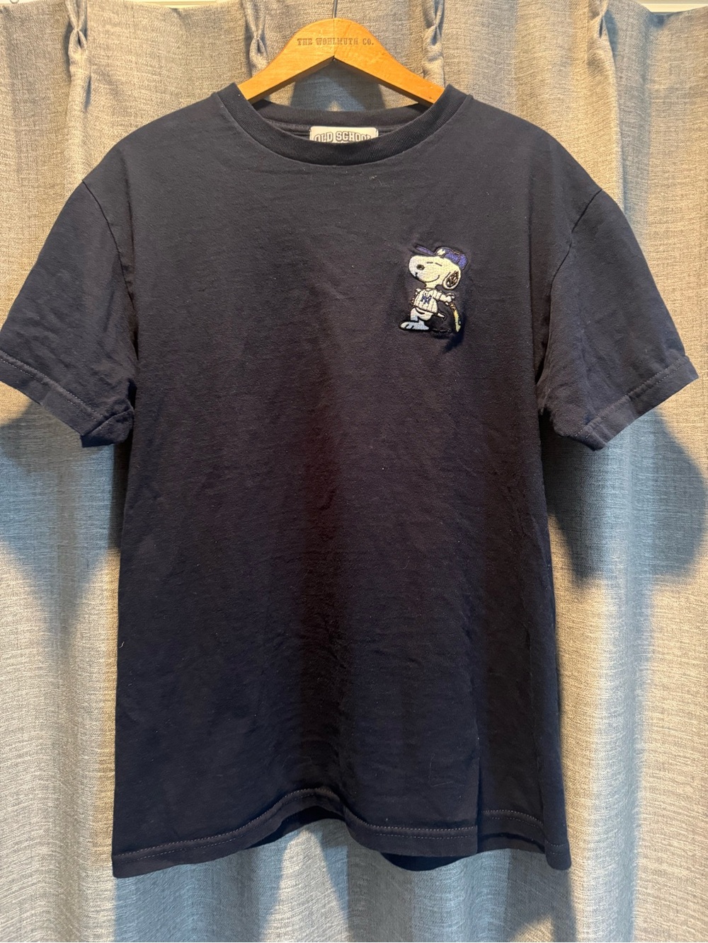 (M) Old School Rookie x Snoopy x New York Yankees Embroidered Navy Blue T- Shirt